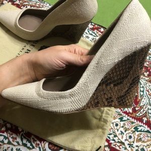 Burberry python leather wedges